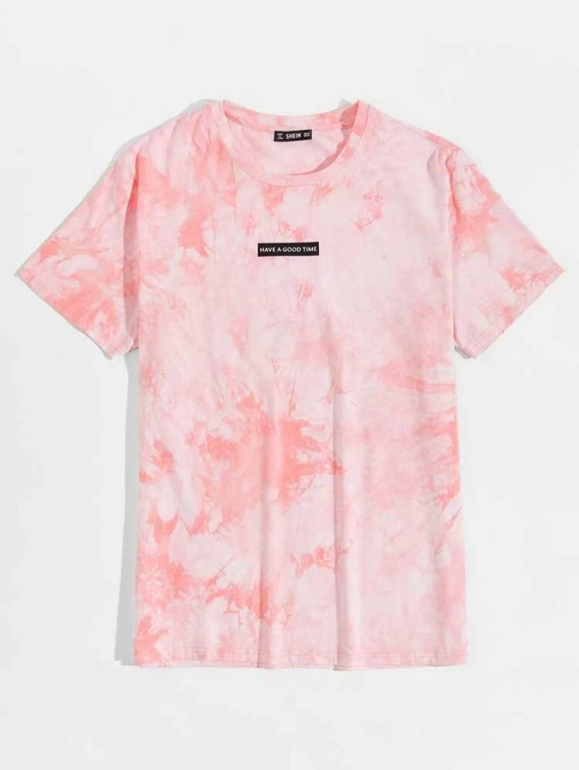 Moda Camiseta Tie Dye rosa "HAVE A GOOD TIME"