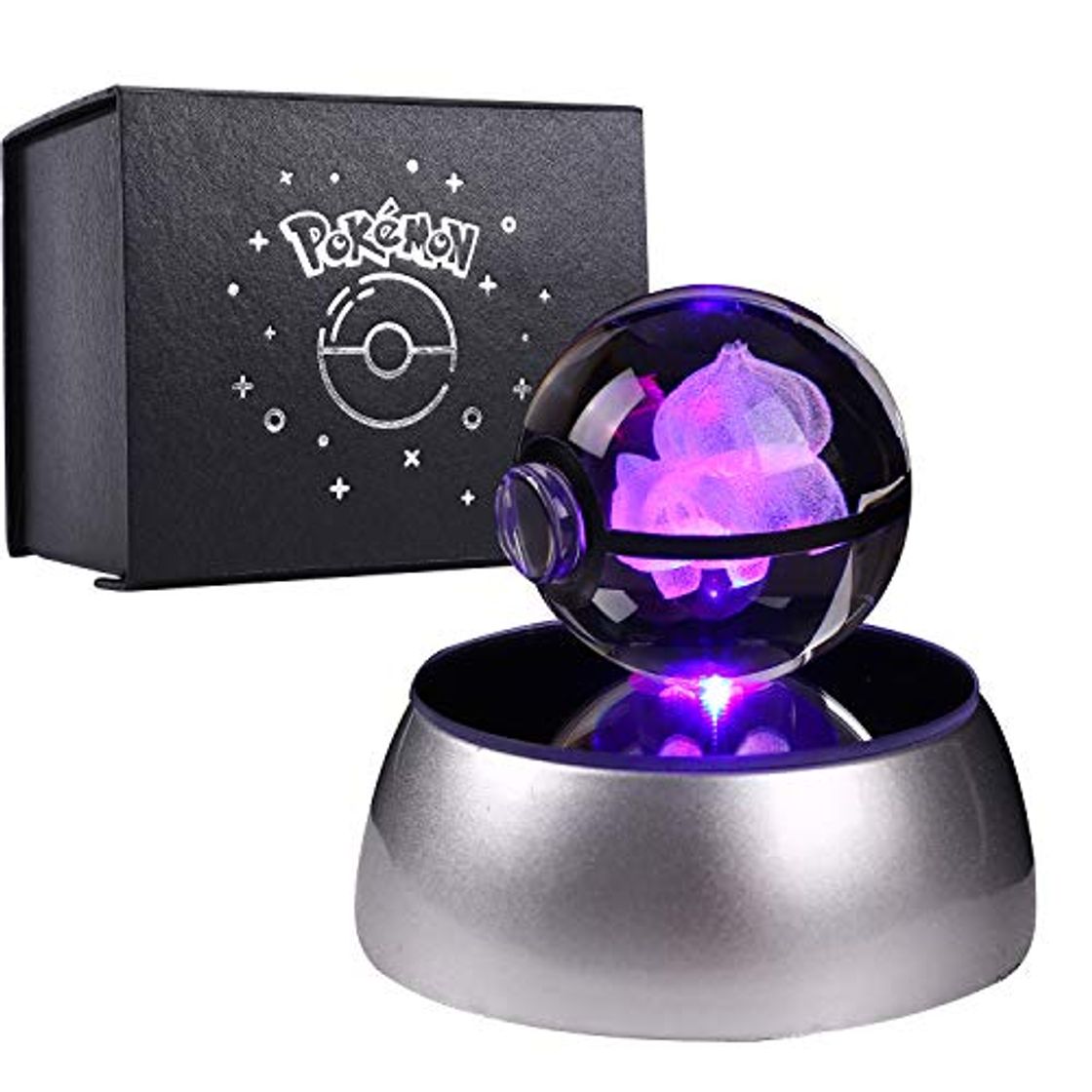 Products 3D Bola de Cristal Luz Nocturna Lámpara Pokémon Series Laser Engraving Regalo