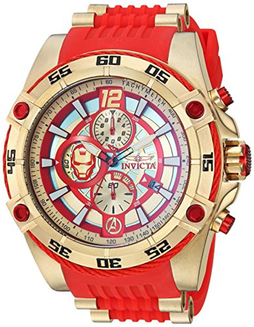 Product Invicta Marvel 52 mm Perno Viper Limited Ed Iron MAN Cronógrafo Esfera Roja Reloj