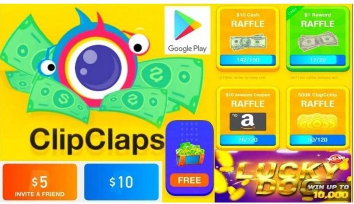 App Clipclaps gana dinero  viendo video y recomendado a migos 