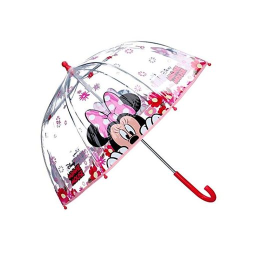 Paraguas Cúpula Transparente Manual Paraguas Niña Infantil Paraguas Minnie Mouse 60cm