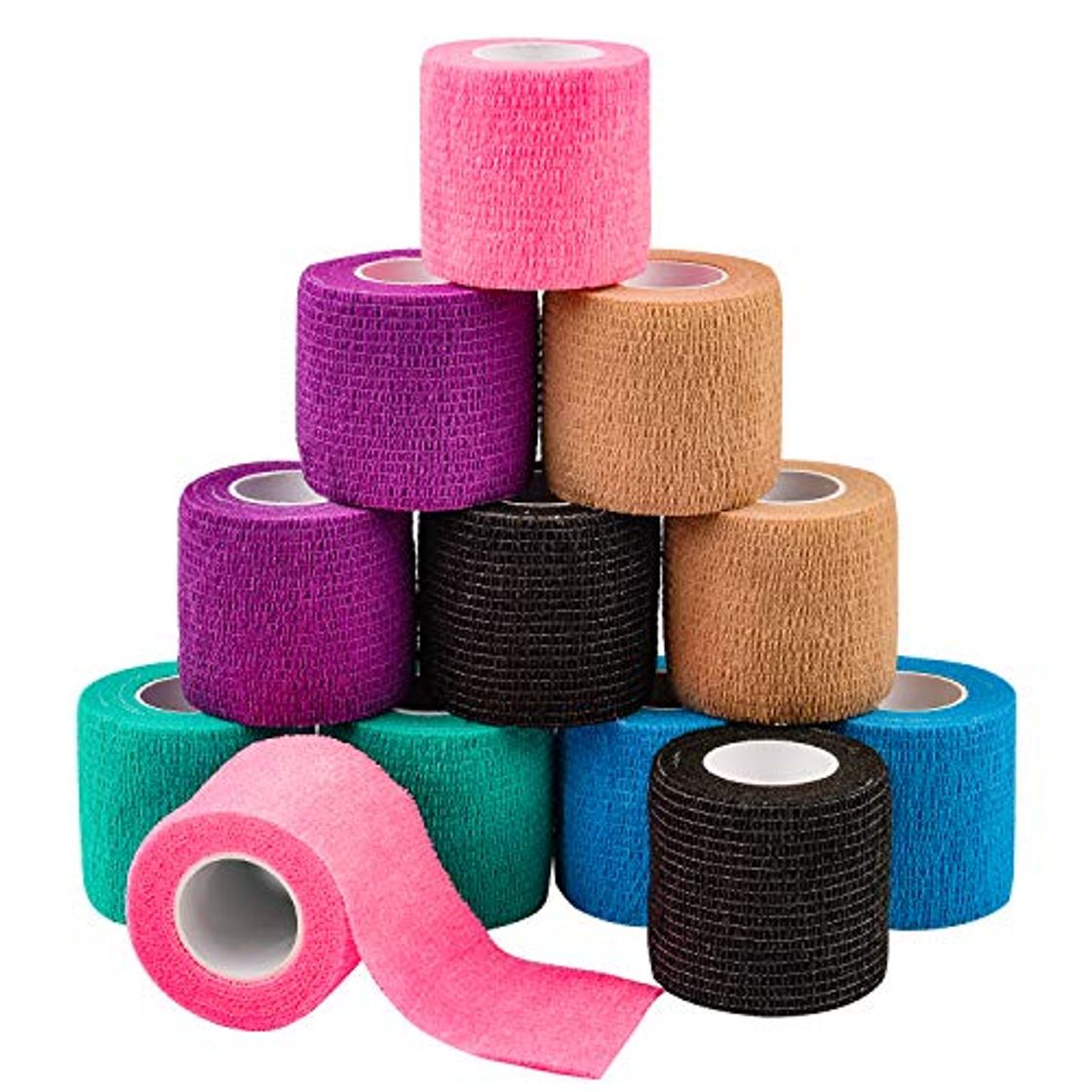 Productos Venda Cohesiva Envoltura Tape Vet, 5 cm x 4,5 m 12 Pack