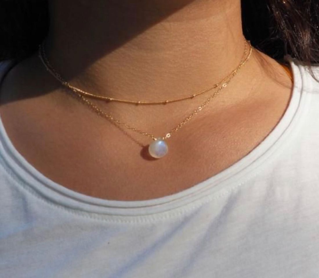 Social Collar dorado perla