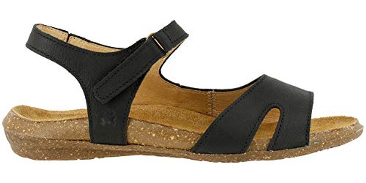 Moda El Naturalista N5066 Wakataua Mujer Sandalia con Tiras,Sandali,con il cinturino,Scarpe estive,confortevole,piatta,Black,39 EU