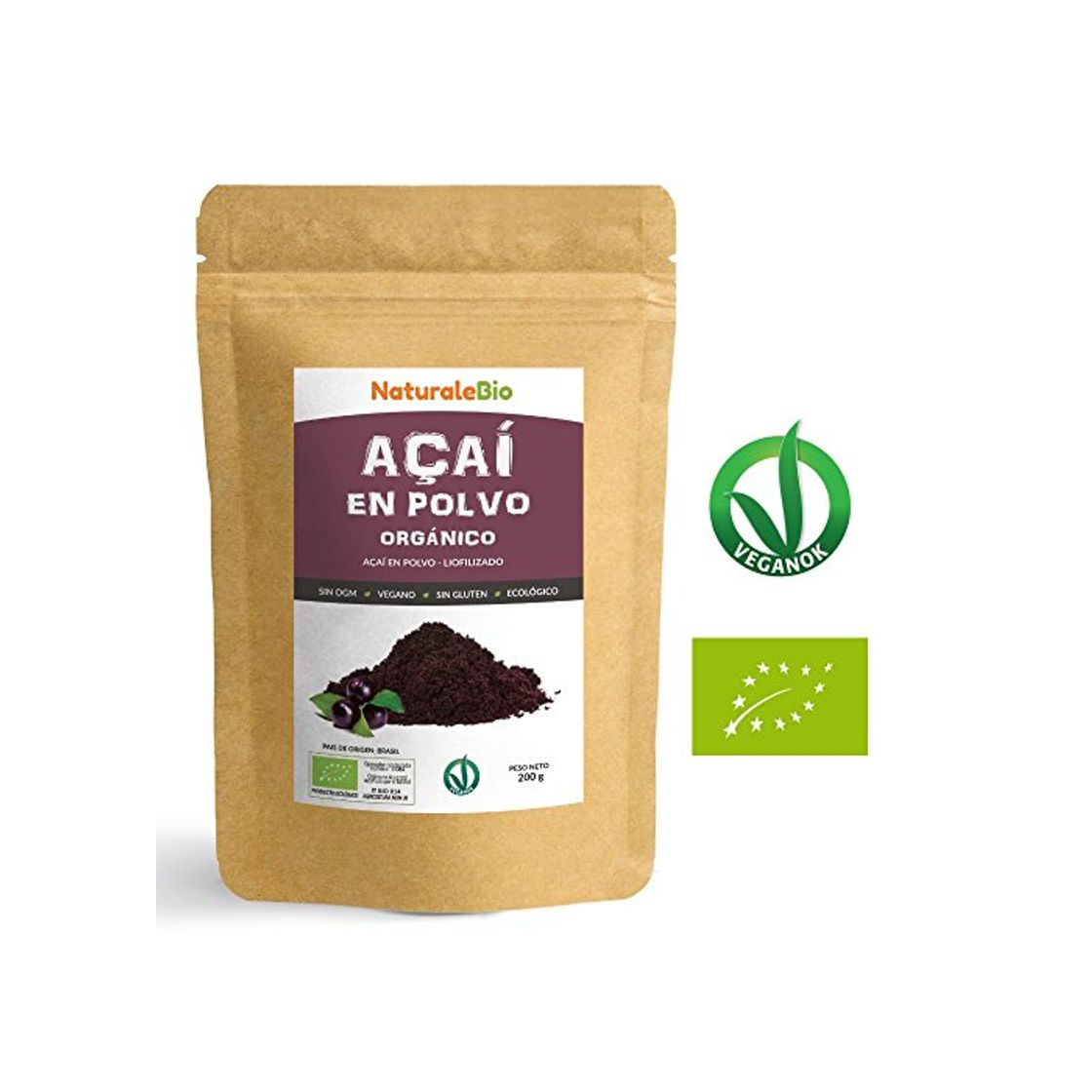 Productos Bayas de Acai Orgánico en Polvo [Freeze - Dried] 200g