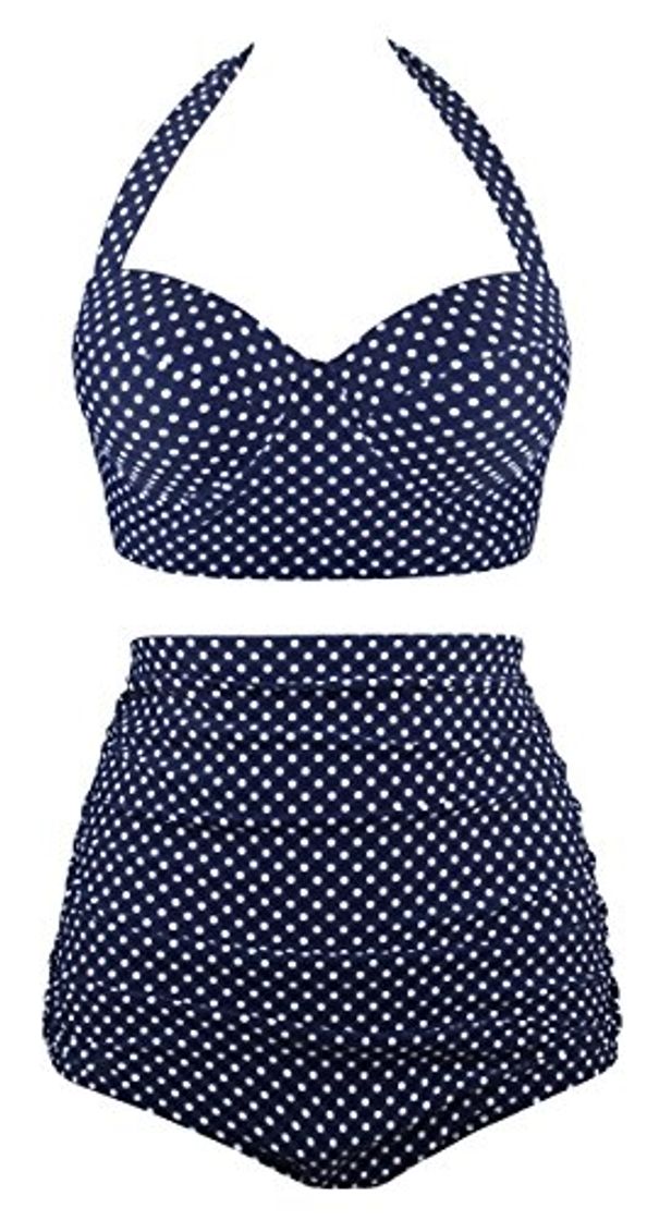 Productos Angerella Mujer Retro Polka Punto Cintura Alta Traje de baño Bikini