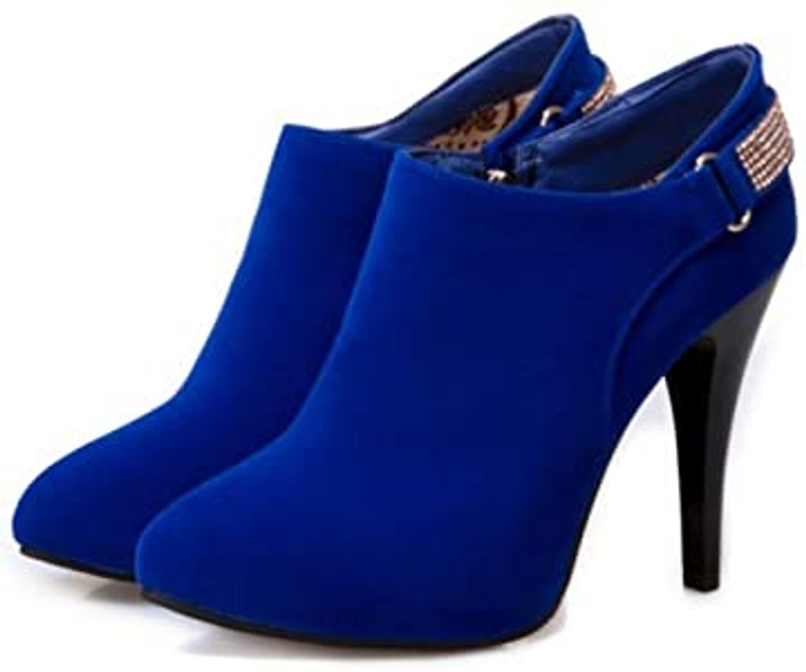 COOLCEPT Mujer Occidental Tacon De Aguja Cremallera Vestir Botines