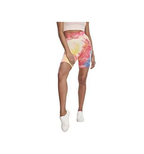 Urban Classics Ladies Tie Dye High Waist Cycling Shorts Pantalones Cortos, Multicolor