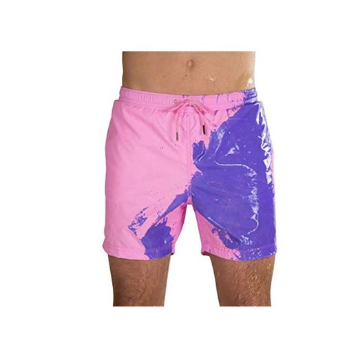 Puimentiua Pantalones Cortos Bañador para Hombre Que Cambia de Color Shorts de Baño Calzoncillos Masculinos de Baño