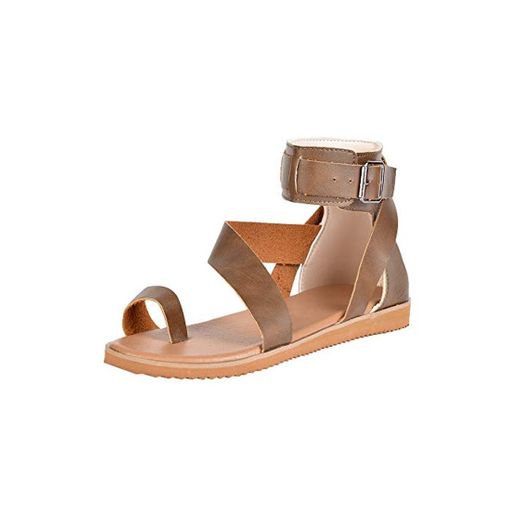 Manooby Sandalias Planas de Verano para Mujer Zapatillas Chanclas Ortopédicos de Dedos Corrección para la Playa Casual