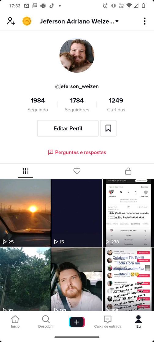 Social Esse é meu perfil no TikTok