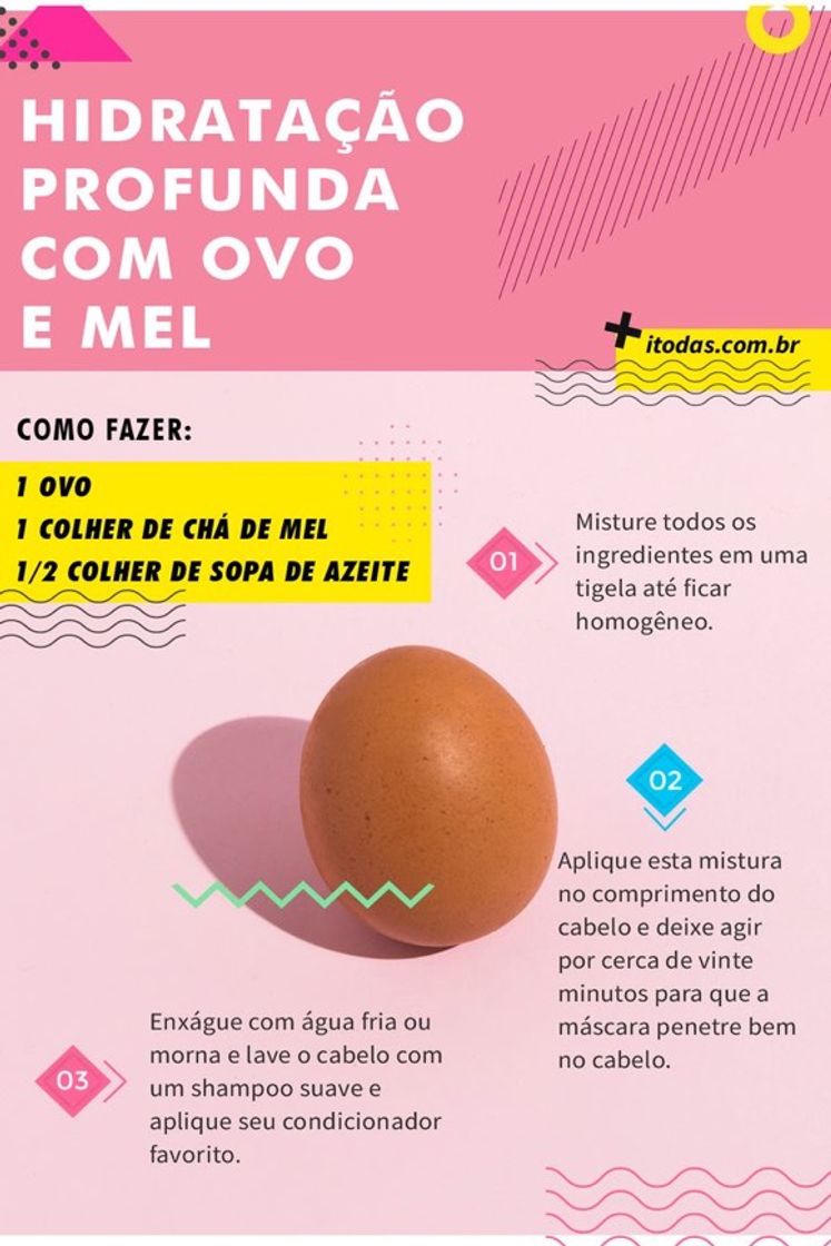 Hidratação profunda com 🥚 e 🍯 !!