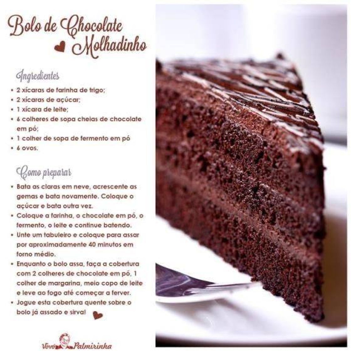 Fashion Bolo de chocolate molhadinho