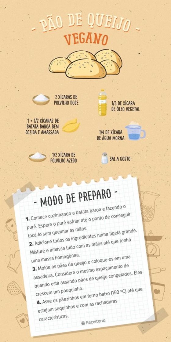 Moda pão de queijo vegano 