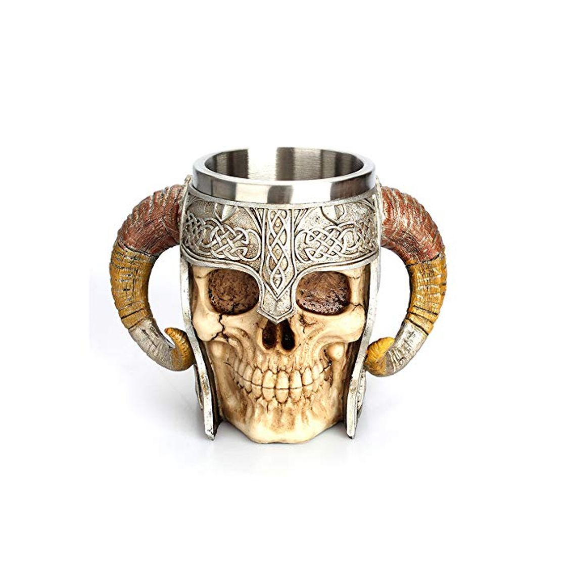 Social NUTRIUPS Taza de Cerveza de Calavera de Cuerno de Acero Inoxidable con