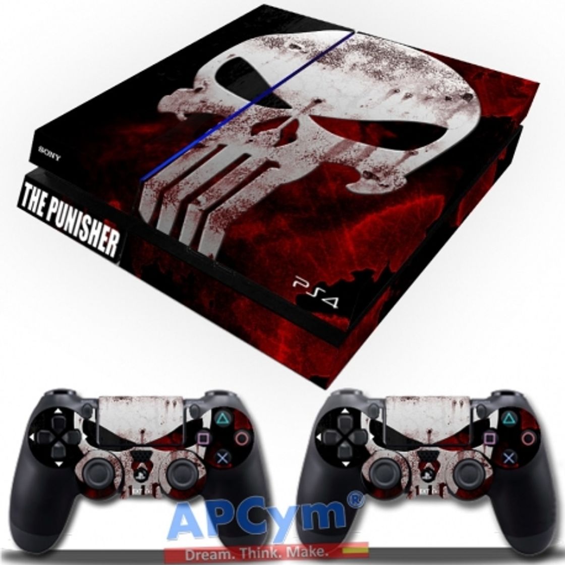 TSWEET Punisher Ps4 Skin Sticker Calcomanía para Playstation 4 Consola y Controlador Skin Ps4 Sticker Accesorio de Vinilo