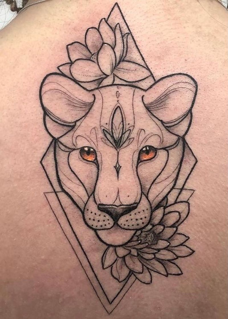 Fashion Tatuagem leão 