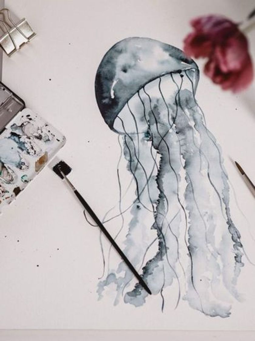 Fashion Watercolor jellyfish 