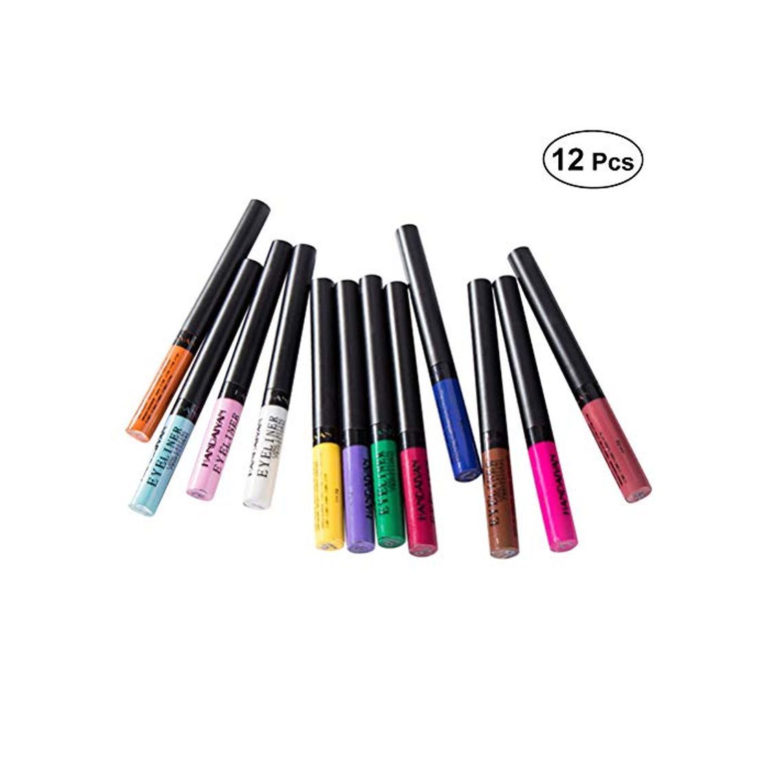 Social Lurrose 12pcs Rainbow Colors Liquid Glitter Eyeliner de larga duración a prueba