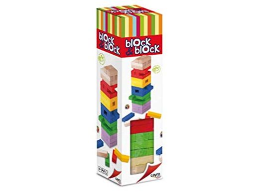 Cayro - Torre de madera Block & Block Colores - Juego de