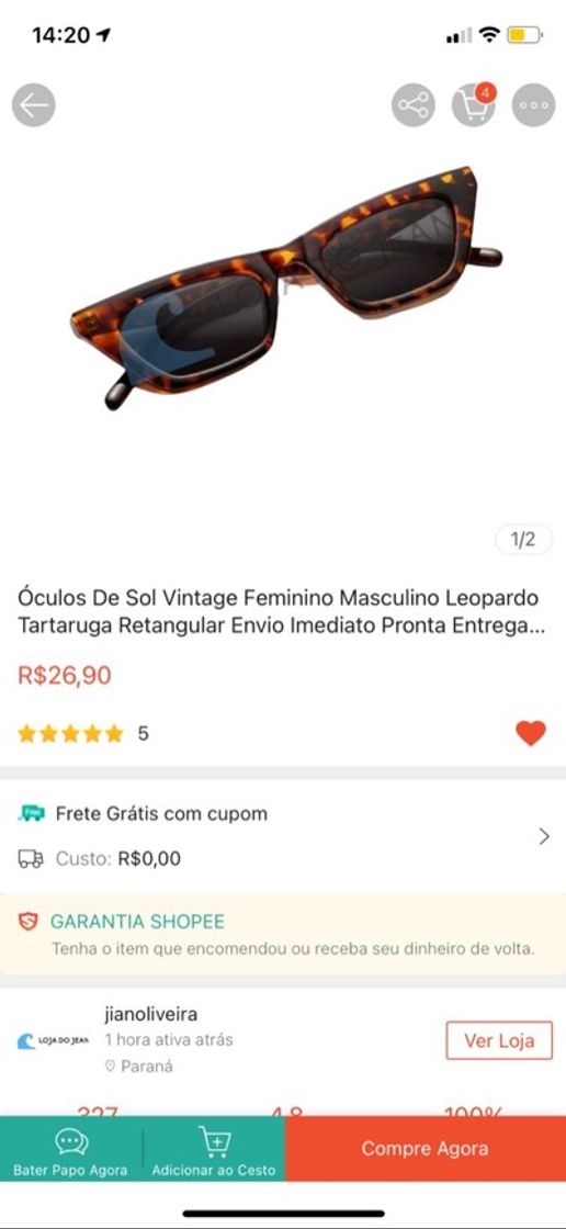 Moda Óculos Vintage SHOPEE