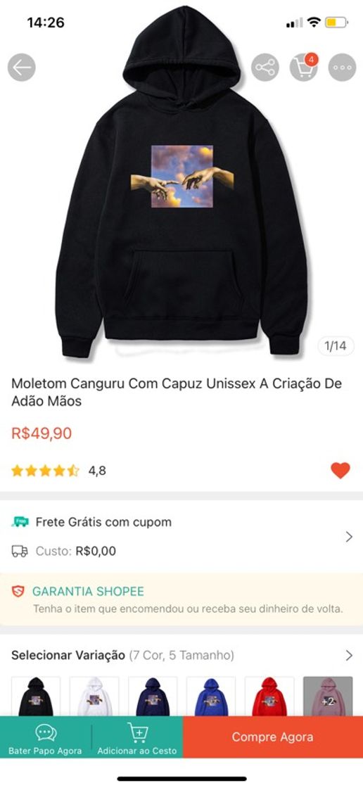 Moda Moletom Shopee 