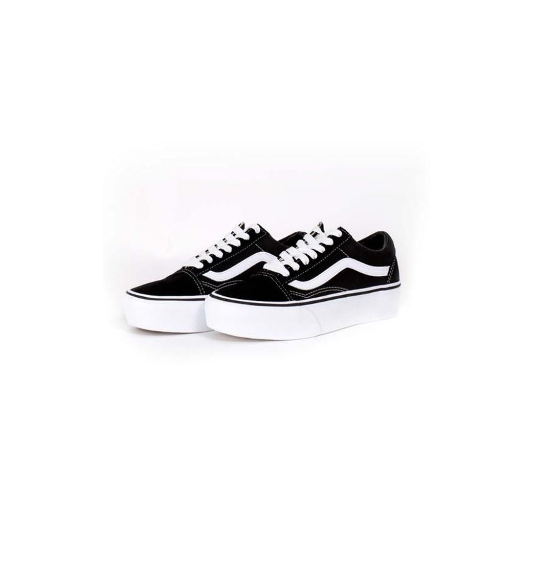 Moda Vans Old Skool Platform, Zapatillas, Negro