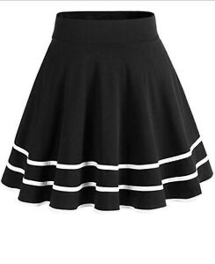 DRESSTELLS Falda Mujer Mini Corto Elástica Plisada Básica Multifuncional Black M