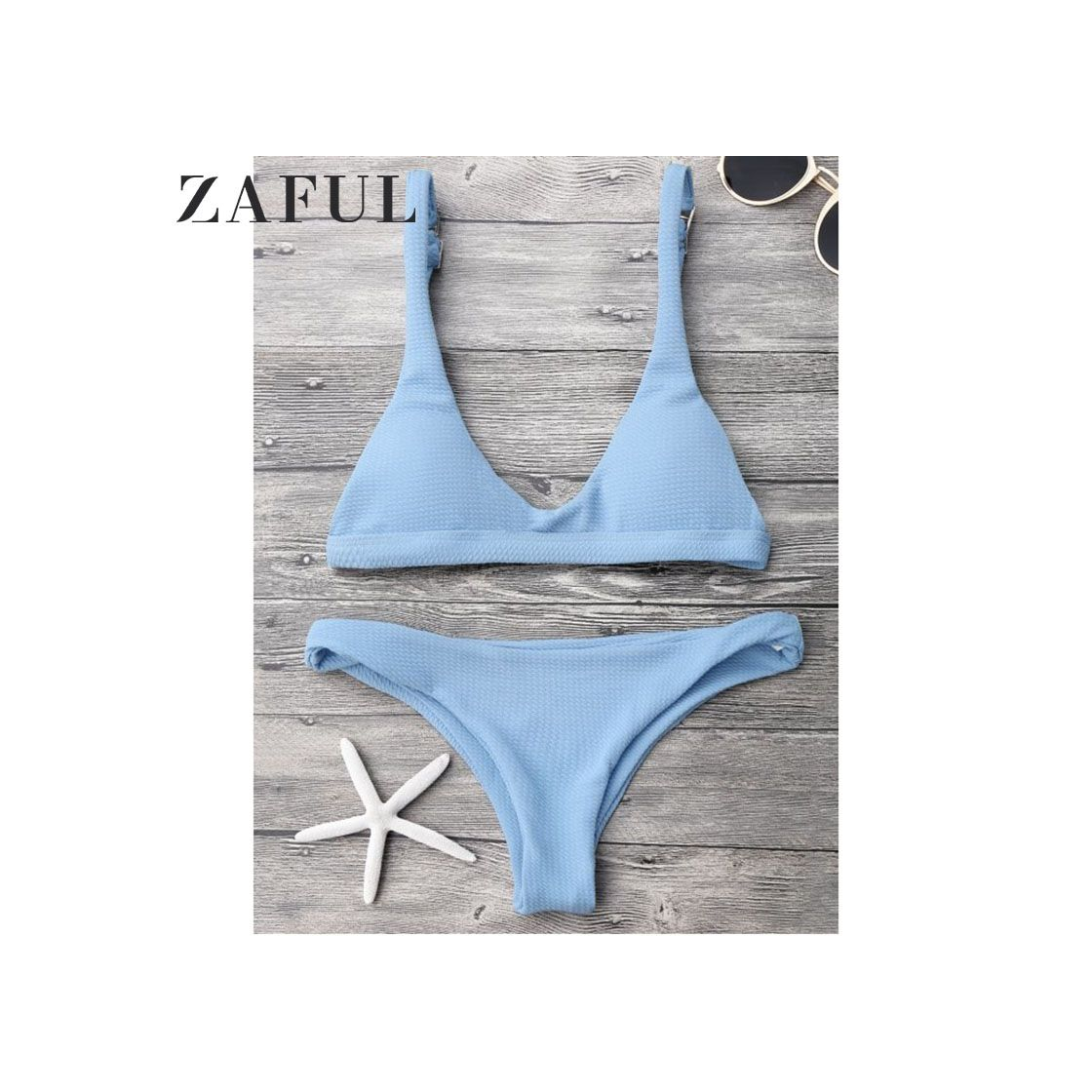 Social ZAFUL Mujer Sólido Tanga Corte Alto Bikini Conjuntos