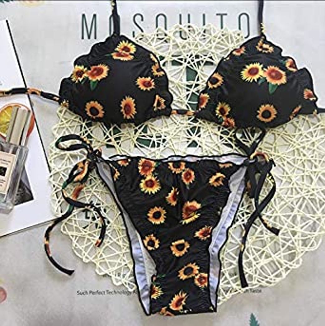 Moda CheChury Traje de Baño Bikini Mujer 2020 Bohemio Push Up con Relleno Tirantes Ajustables Dos Piezas Tops de Bikini Estampado Acolchado Baño Ropa de Playa