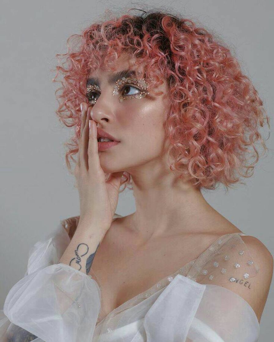 Fashion 💖Hair cacheado rosa💖