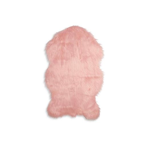 Imitação pele carneiro pequena cor-de-rosa