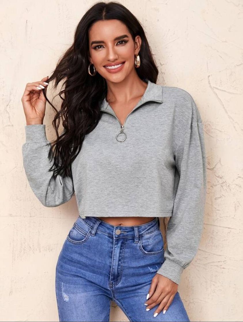 Moda Zíper Simples ocasional Suéter
06,99€