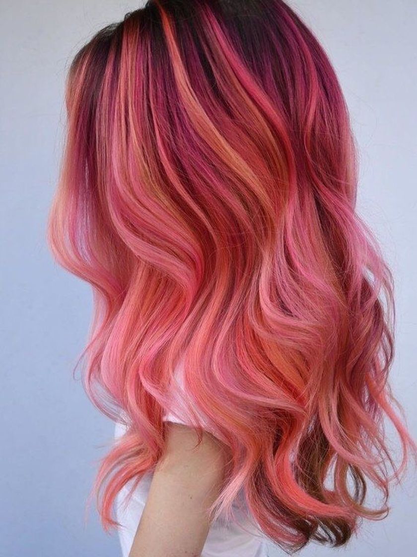 Fashion Cabelo com tons de rosa💖