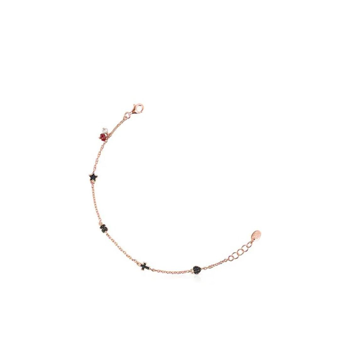 Pulsera Motif de Plata Vermeil rosa con Espinelas