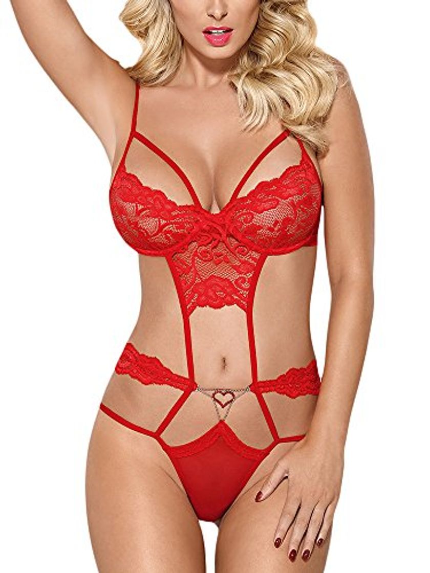 Fashion Obsessives Dessous - Body - para mujer rojo L