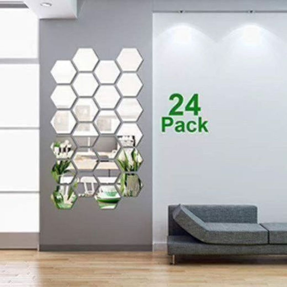 Product 24 Piezas de Espejo de Acrílico Desmontable Pegatina de Pared Adornos Decoración