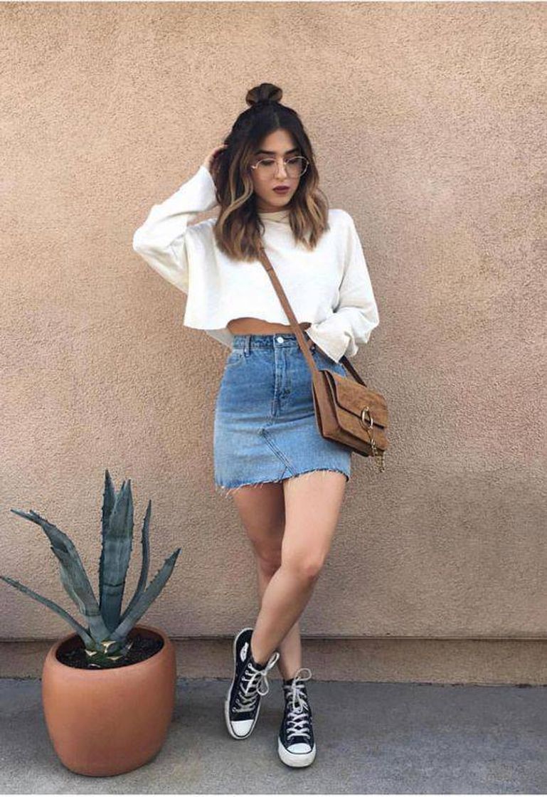 Moda 44 inspirações de saia jeans