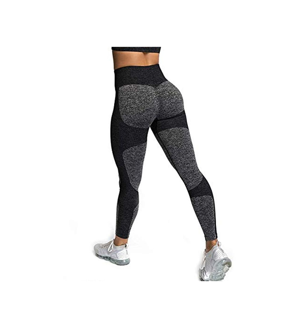 Product JFAN Pantalones de Yoga Súper Elásticos Sin Costuras para Mujer y Sujetadores Deportivos Conjunto de Polainas de Yoga para Correr en el Gimnasio