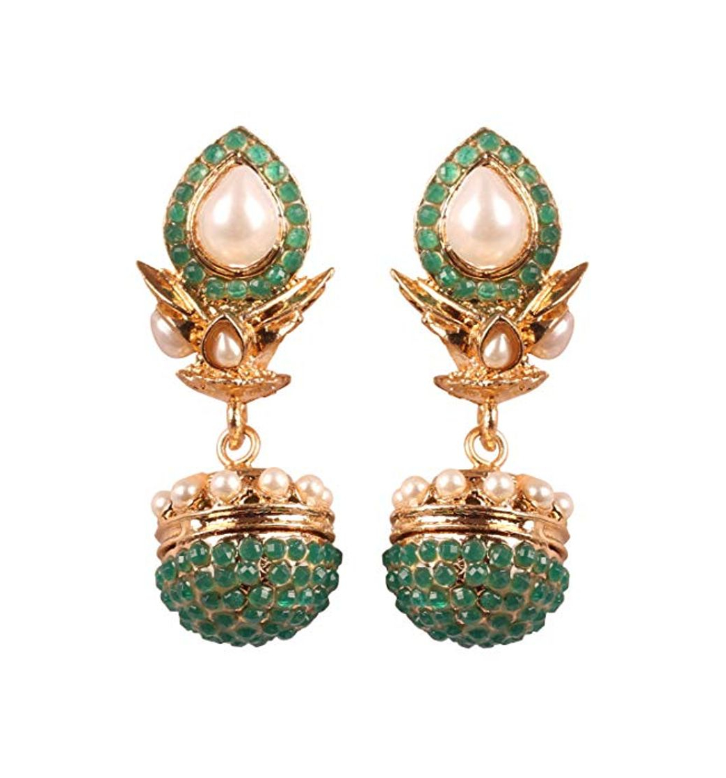 Moda NEW! Touchstone Indian Bollywood Pretty Spherical Drum Shape Studded Look Faux Pearls