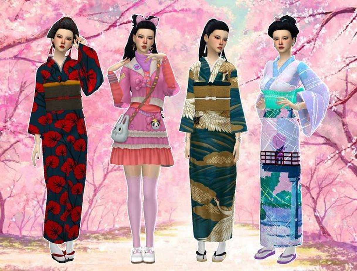 Moda Conteúdo Personalizado THE SIMS 4 💕 Roupas Japonês