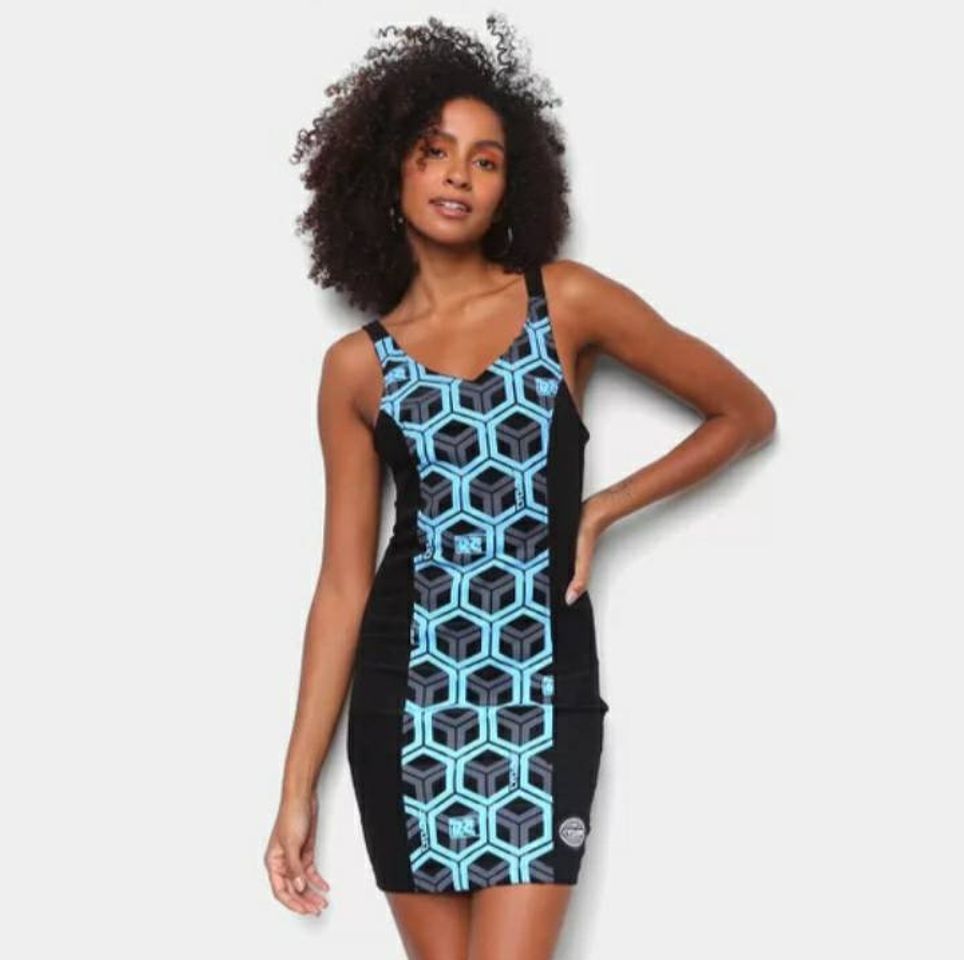 Moda Vestido Cyclone Veludo Hexagon - Preto | Netshoes