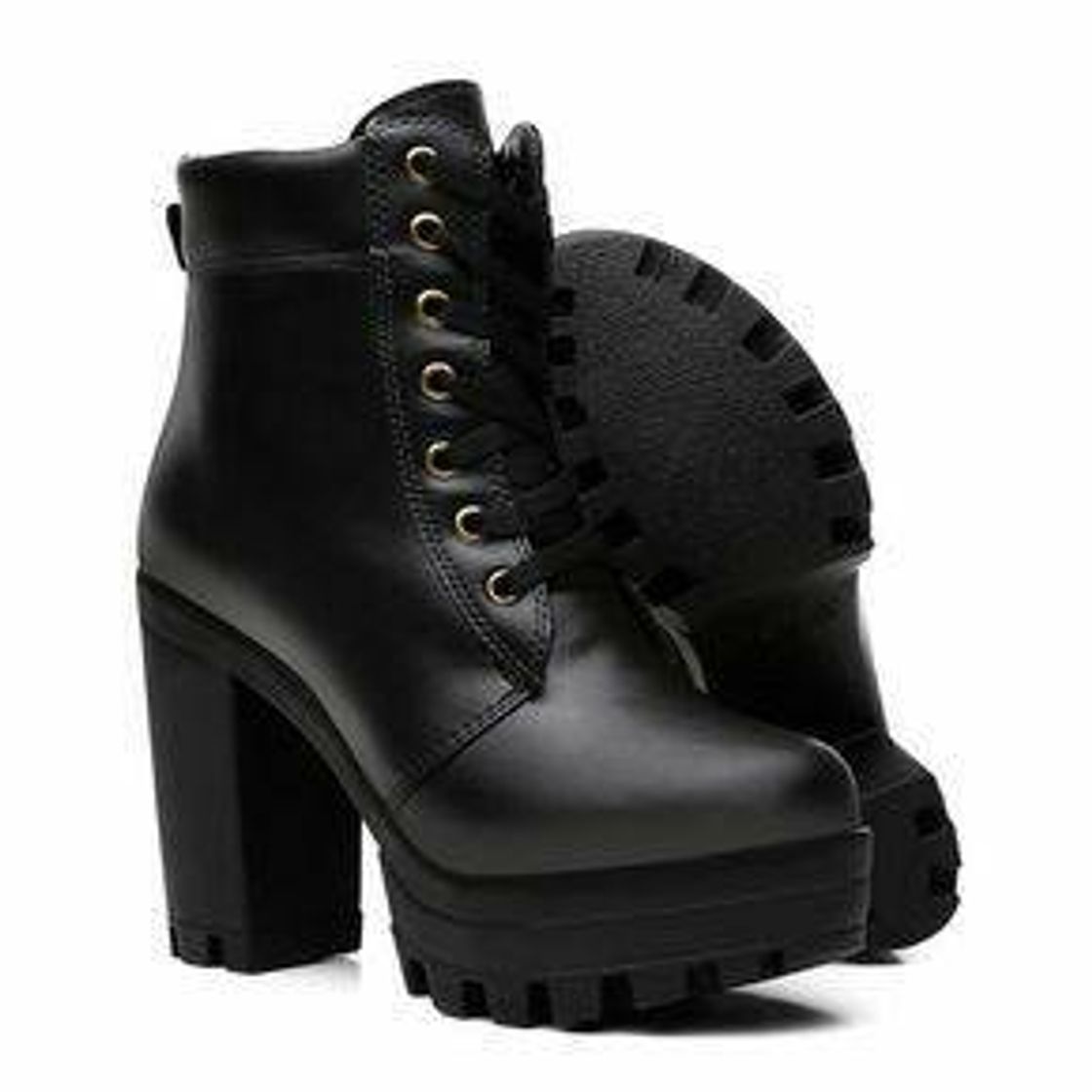 Fashion Bota Coturno Feminina Tratorada Vicerinne - Preto