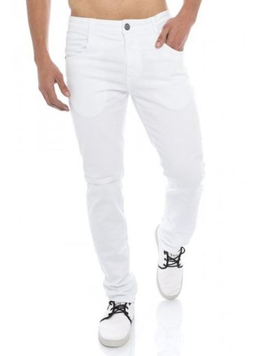 Calça jeans branca masculina 