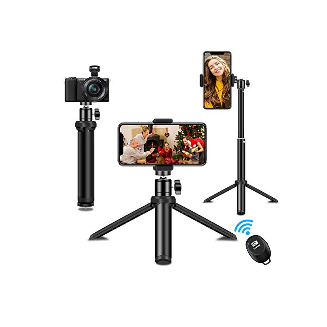 Producto SYOSIN Tripode Movil, Extendable Palo Selfie, Mini Tripode Portátil con Obturador Remoto