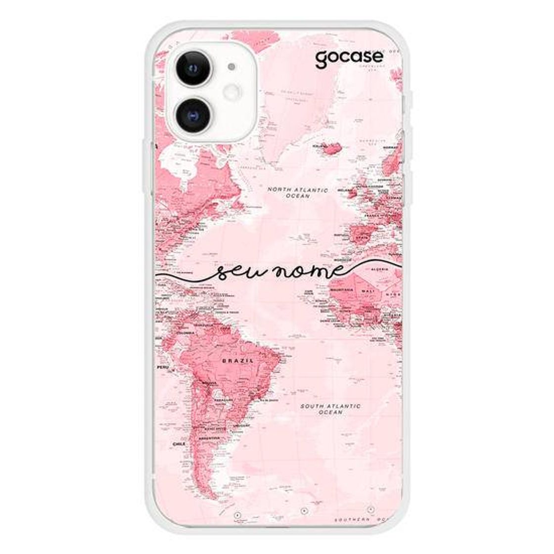 Moda Capinha para celular Mapa Mundi Rosa Manuscrita - Gocase