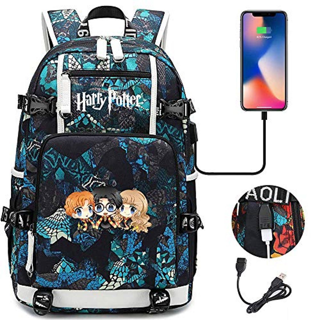 Fashion Mochila Harry Potter, Amigos Tienen diversión, portátil de Moda Mochila de Ocio