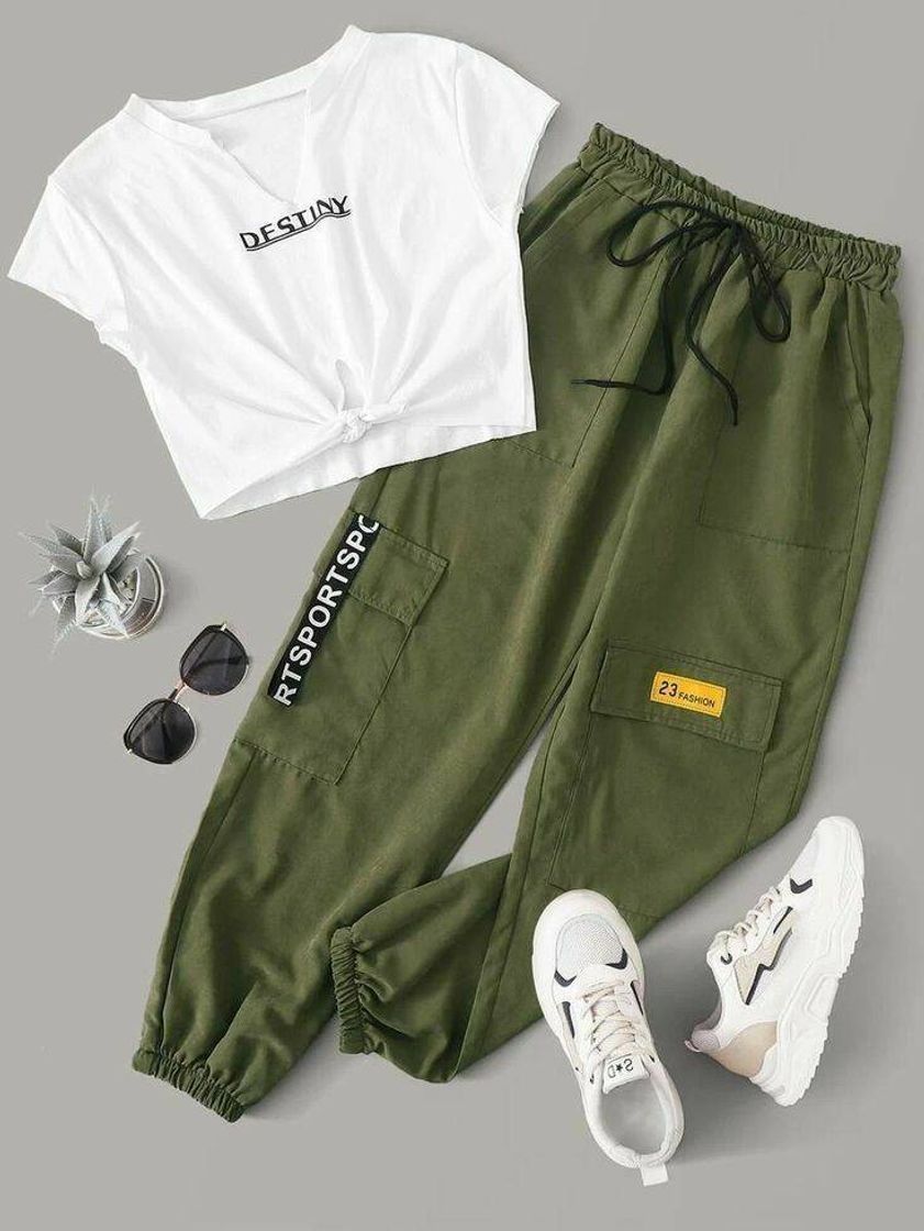 Fashion Calça verde militar😍