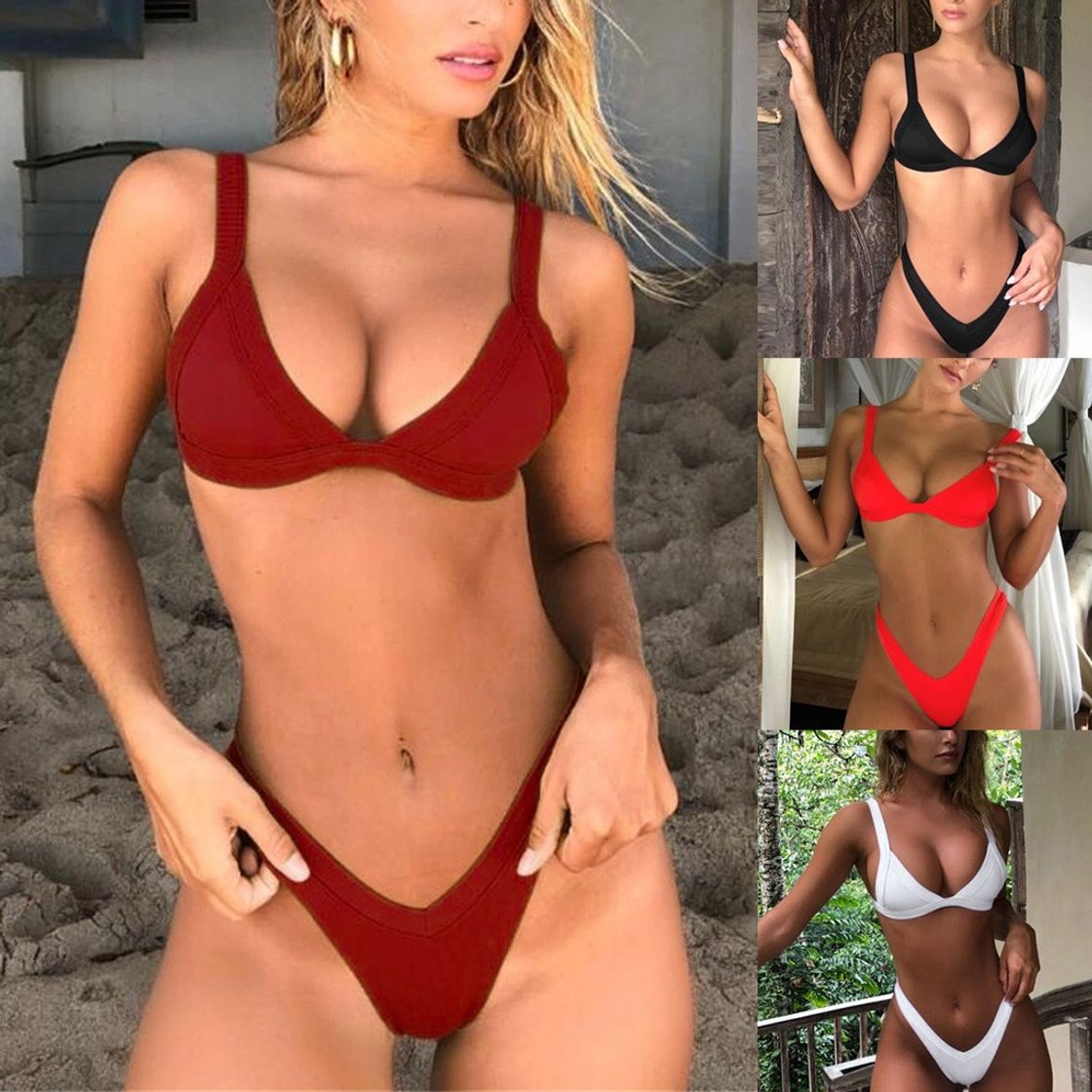 Moda Conjunto De Biquíni Push-Up De Banho Brasileiro