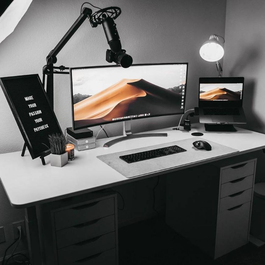 Fashion computer desk setup workspace